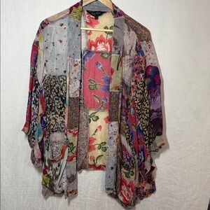 Young Threads Patchwork Boho Kimono – Mixed Floral – One Size/Large